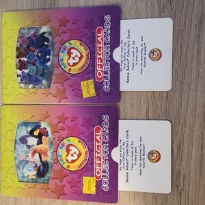 TY Beanie Babies Oversized Collectors Cards, 2 Slide Cards 1998